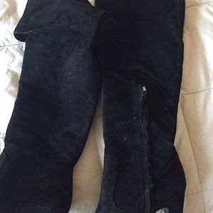 Black suede boots
